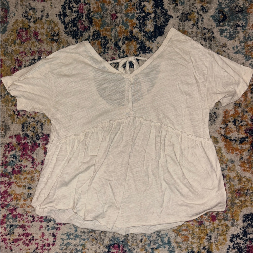American Eagle Outfitters White Short Sleeve Top